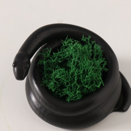 Souvenir mini "snake" twisted with moss 4*7*4 cm black (moss is green stabil)-4