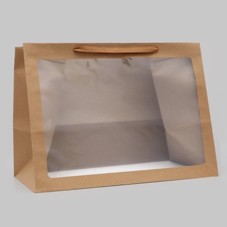 Gift package with a window, craft, 60 x 45 x 35 cm
