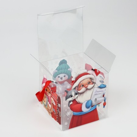PVS gift box, Santa Claus, 10 x 10 x 10 cm, New Year-7