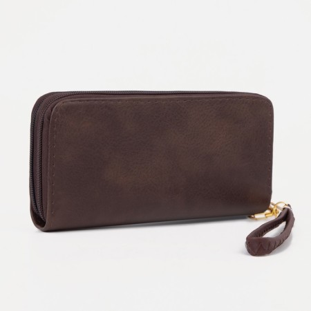 Women's wallet on lightning, brown color-1