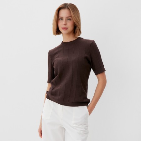 Jumper Female Minaku: Casual Collection Chocolate Color, Rr. 48