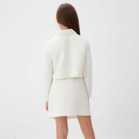 A set for a girl (jacket and skirt) Minaku: Partydress, white color, height 134 cm-3
