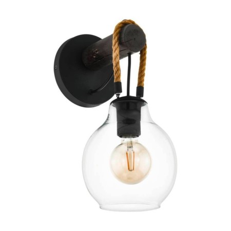 Bra Roding, 1x40W, E27, steel, wood, glass, black, brown, transparent