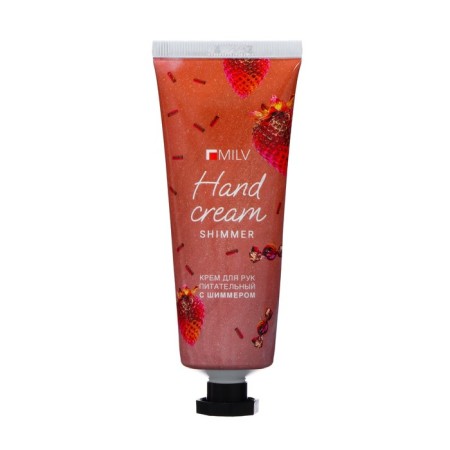 Hand cream is nutritious with a gum and a Milv shimmer ripe strawberry, 70 ml