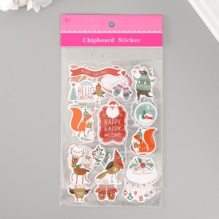 Stickers for creativity "New Year's friends" set 2 sheets 22x12.5 cm