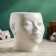 Figure pot "Girl's head" white, 16x14x16cm