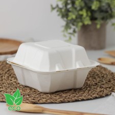 Lunch - boxing for bento -trap and burger, 450 ml, sugarcane, 10 pcs/un