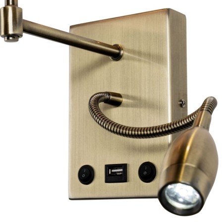 Bra Elba, 1x60W E27 + 1x3W LED, 3000K, 210LM, bronze color-2