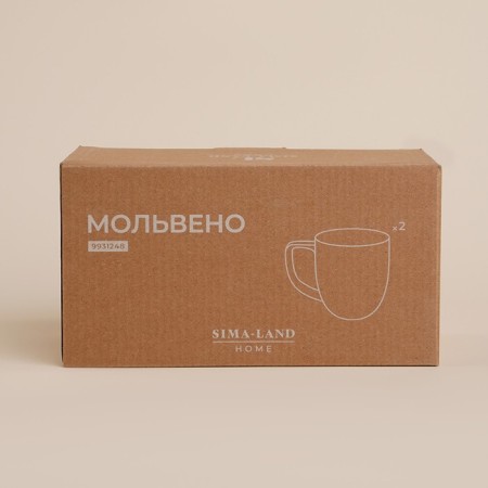 A set of mugs of ceramic SL Home "Molveno", 400 ml, brown color-3
