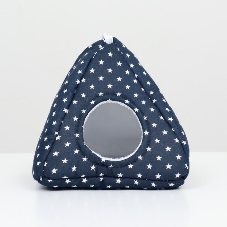 House "Wigwam" for rodents, 17*17*17 cm, calico, fleece, stars,-1