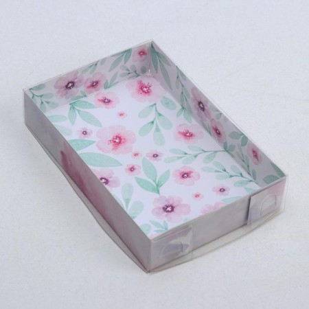 Confectionery packaging, Makarun box with PVC lid, “Spring Gift”, 17 x 12 x 3.5 cm-1