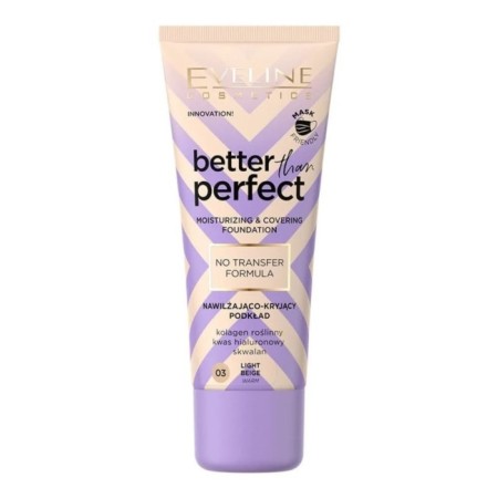 Tonal base Eveline Better than Perfec, tone 03 Light Beige, 30 ml