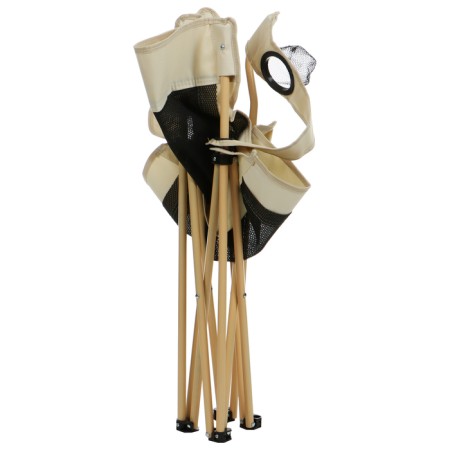 Folding chair with a cup holder 48 x 48 x 76 cm, up to 100 kg, beige color-9
