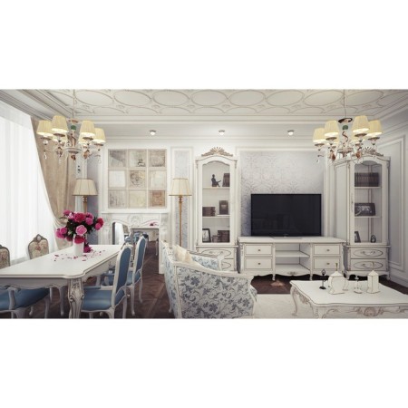 Chandelier Maytoni ARM222-06-G, E14, 6x40 W, 610x610x910 mm, white with gold-2