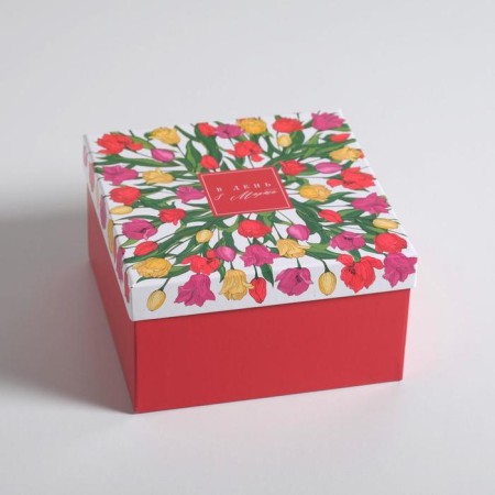A set of boxes 3 in 1, gift packaging, “March 8”, 18 x 18 x 10–22 x 22 x 12 cm-5
