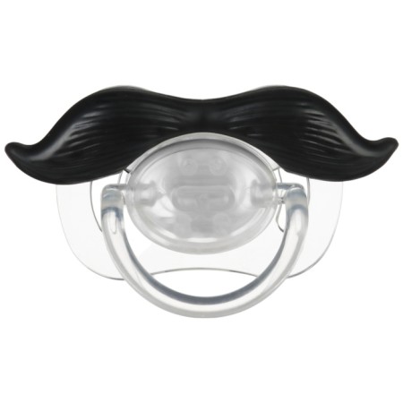 Silicone orthodontic dummy "mustache", from 0 months, with a cap, shape mix-6
