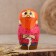 Nesting doll "family", black scarf, 5 puppet