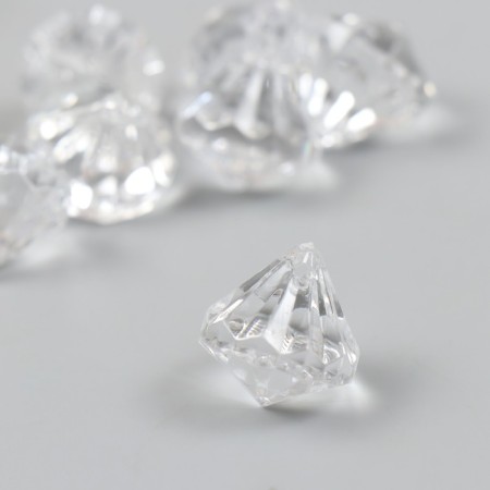 Beads for creativity plastic "Crystal Diamond" set of 20 g 1.8x1.8x1.9 cm