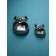 Set of wall figures "Dog", polystone, 25 cm, silver color
