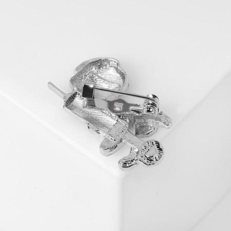 Brooch "nurse" with an injection, colored in silver-1