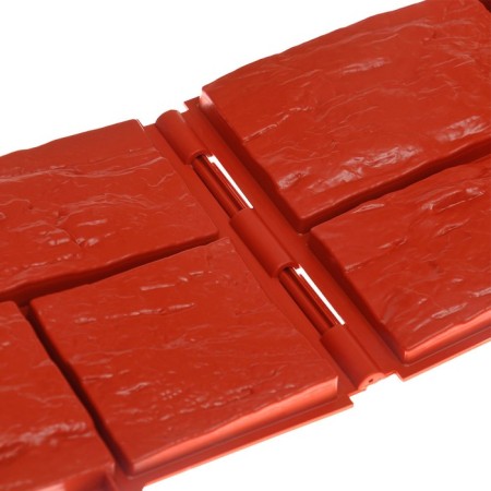 Decorative fence, 24 × 177.5 cm, 5 sections, plastic, terracotta, "stone"-9