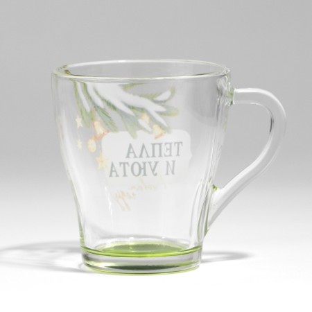 Gift set of New Year's mugs of glass "Curvat and comfort!", 2 pcs-15