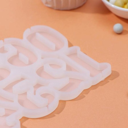 Form for candies “numbers”, silicone, 16.5 × 10 × 0.7 cm, 10 cells, white color-1