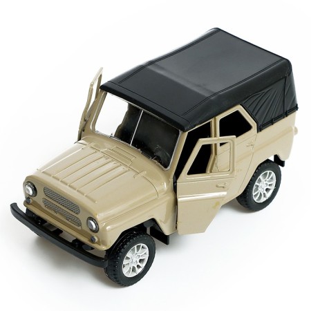 Metal UAZ Hunter, inertia, 1:32, light and sound, beige color-3
