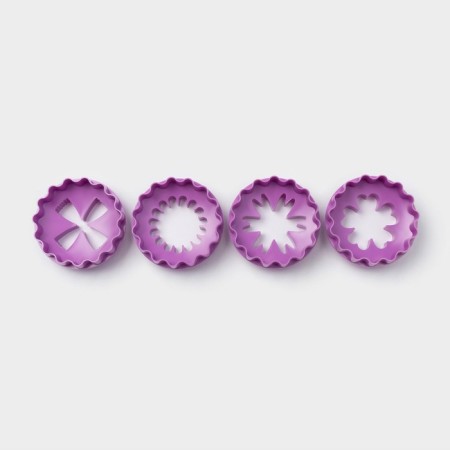 A set of cookies for cookies “Flower”, plastic, 4 pcs, purple-4