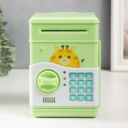 Pig a piggy bank Plastic "safe. Girafic" code castle, sound aa green 13x12x19 cm