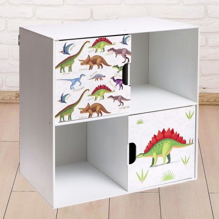 Rabberry with the doors "Dinosaurs", 60 × 60 cm, white color