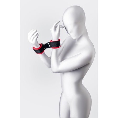 Anonymo handcuffs, velor, 24 cm, red color-12