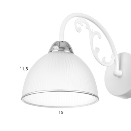 Bra "Laura" 1x60W E27 White, chrome 27x15x20cm-4