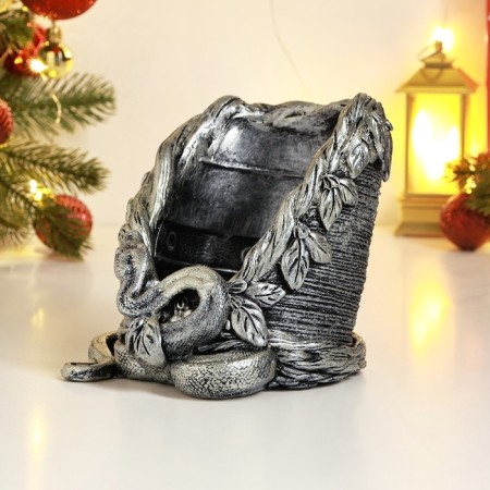 Stand for the bottle "Snake" silver, 15x18x41cm-2