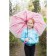 Herbera umbrella, semi-automatic, with whistle, r = 41cm, pink color
