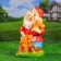 Garden figure "Gnome with zucchini" red, 23x21x36cm