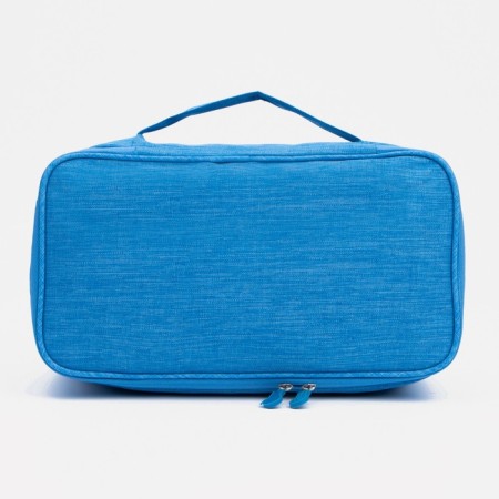 Cosmetic bag, 3 parts on lightning, color is bright blue-1