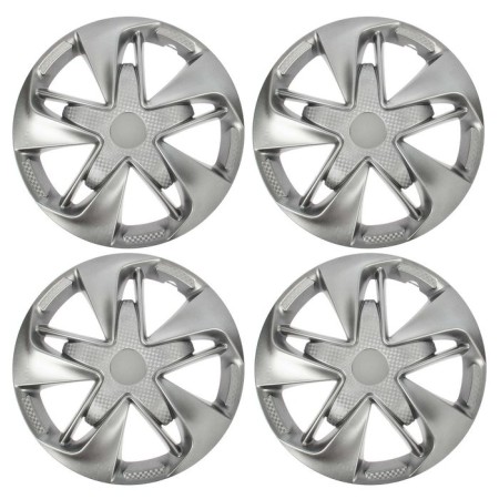 Wheel caps R15 "Super Astra", silver carbon, set 4 pcs.