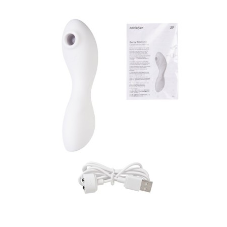 Satiffyer Curvy Trinity 5+ vacuum clitoris stimulator, white color-4