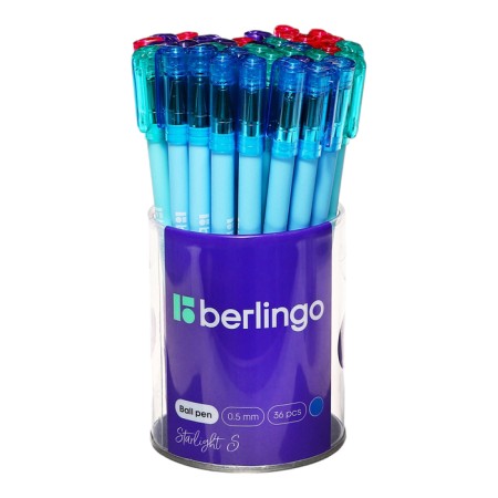 Ballpoint pen Berlingo Starlight s 0.5, blue, Mix Pastel Corps-9