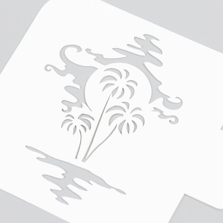 Plastic stencil "palm trees" 9x9 cm-2