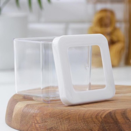 Container for bulk products "Step", 650 ml, 10 × 10 × 9.5, white color-1