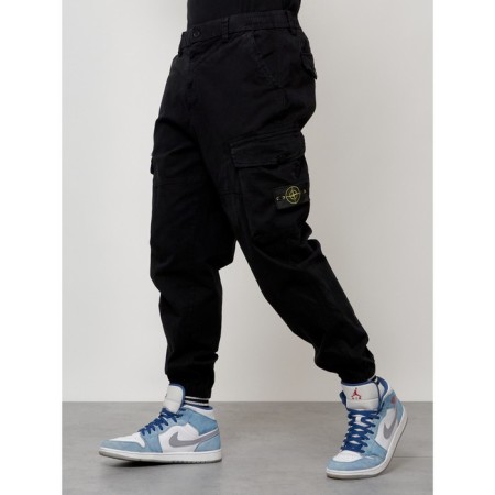 Cargo jeans male, size 50-52, black color-1