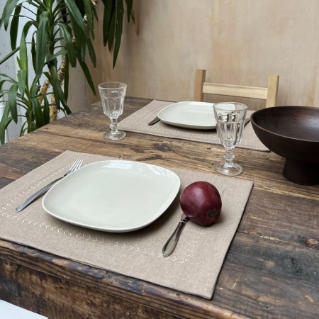 PLAISMAT "CONTA", size 35x50 cm, color beige-brown-2