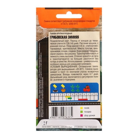 Seeds of pumpkin "Gribovskaya" winter, 2 g-1