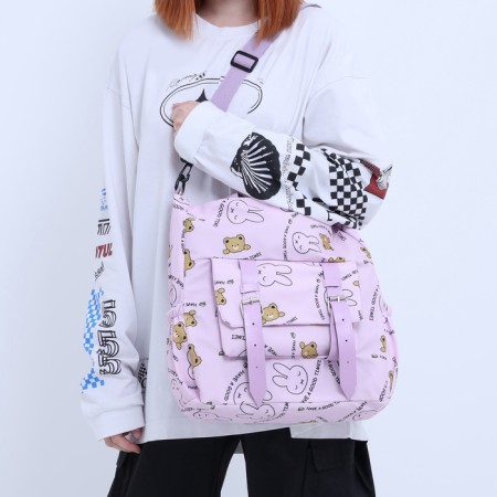 Шопер на молнии, цвет сиреневый-5