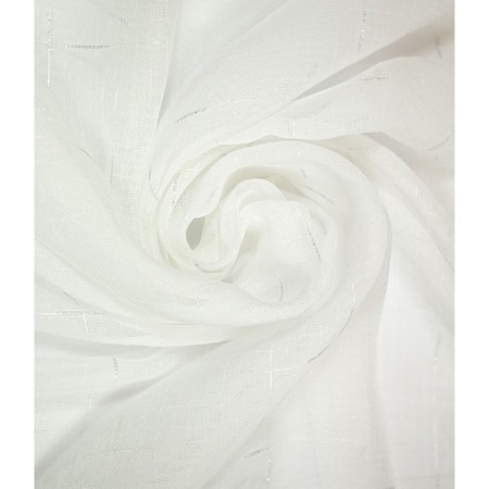 Tulle "Len", size 300x260 cm, white color with silver