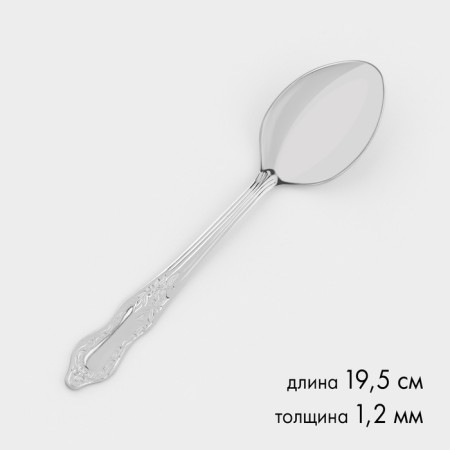 Tablespoon "Slavyanka", h = 19.5 cm, thickness 1.2 mm, silver color