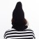 The female winter set (hat/snood), black color, size 56-58