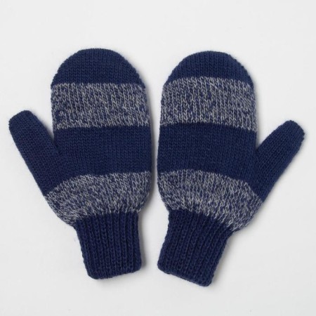 Mittens for a boy, gray/blue color, size 14-1